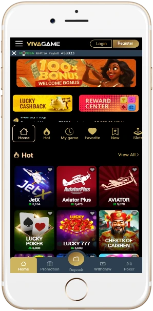 Vivabet Kenya app on mobile
